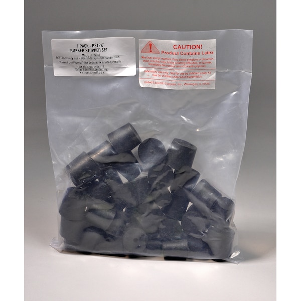 United Scientific Rubber Stopper Assortment, 2-Hole, PK 28 RSTPK4 - main